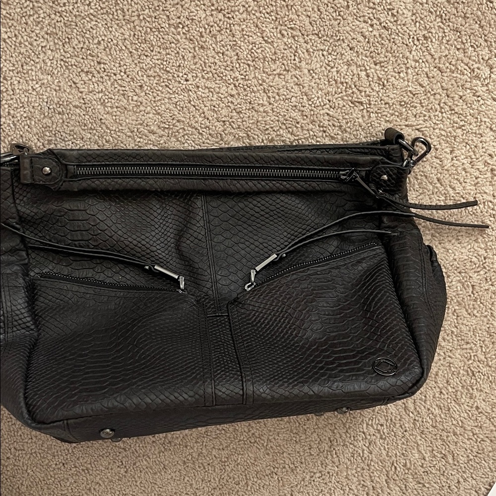 KeriKit London Chic Black Textured Shoulder Bag- fancy diaper bag - Picture 2 of 7